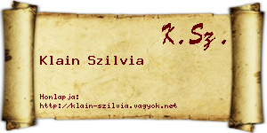 Klain Szilvia névjegykártya